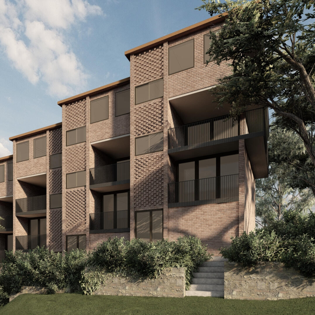 Exterior facade renovation Studio Violett Paddington renovation featuring textured facade detailing, refined balustrade design, and dynamic natural light