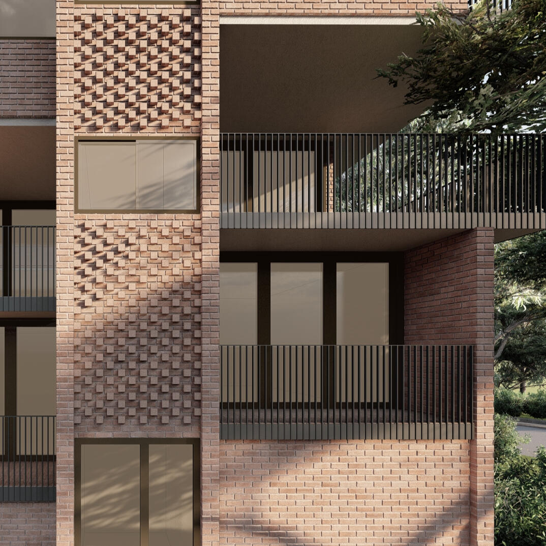 Studio Violett Paddington renovation featuring close up of facade highlighting updated textured facade detailing, refined balustrade design, and dynamic natural light